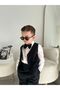 Boy's Suit - Set of 4 with Black Gabardine Vest - 5