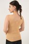 Women's Beige Tank Top Thick Strap Tank Top Thin Summer Square Neck Knitwear ESP039 - 6