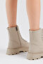 Women's Cream Skin Poly Sole Comfortable Fit Lace Up Boots - 6