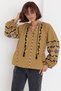 Women's Mustard New Season Raglan Sleeve Tassel Embroidered Cotton Blouse