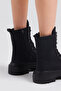 Women's Black Suede Comfortable Fit Laced Long Boots - 6