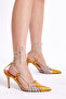 Women's Orange Gecce Series Stone Embroidered Pointed Toe Heeled Shoes - 2