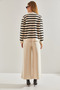 Women's White Black Striped Knitwear Set 60031032 - 4