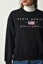 Women's Black Embroidered Raised Knitted Sweatshirt HF00449 - 4