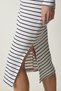 Women's White Striped Slit Saran Knitted Dress GT00227 - 5