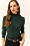 Women's Emerald Green Half Fisherman Raised Camisole Bodysuit
