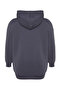 Antrasit Nakış Detaylı Oversize/Bol Kesim Örme Büyük Beden Sweatshirt TBBAW24AO00018 - 7