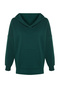 Emerald Green Thick Fleece Inside Oversize/Loose Fit Knitted Plus Size Sweatshirt Tbbaw24Ao00019 - 7
