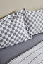 Cordova Anthracite 100% Cotton Double Duvet Cover Set - 7