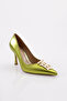 Kiwi Metallic 101663236   - Pointed Toe t and B Letter Buckle Women's Heeled Shoes - 2