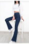 Serenay Women's 90's Navy Blue Spanish Leg High Waist Extra Lycra Jeans Jeans
