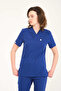 Lycra Scrubs Cobalt Blue Envelope Collar Doctor Nurse Jersey Single Top - 2