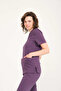 Lycra Scrubs Plum Envelope Collar Doctor Nurse Jersey Single Top - 5