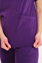 Lycra Scrubs Purple Envelope Collar Doctor Nurse Jersey Single Top - 6