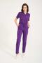 Lycra Scrubs Purple Envelope Collar Doctor Nurse Uniform Set Unisex - 4