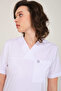 Lycra Scrubs White Envelope Collar Doctor Nurse Jersey Single Top