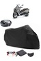 Piaggio X10 350 Rear Bag Compatible Black Motorcycle Tarpaulin Waterproof Durable Fabric