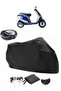 Piaggio Sfera 80 Back Bag Compatible Black Motorcycle Tarpaulin Waterproof Durable Fabric