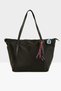 Black Women's Colorful Tassel Detailed Satin Tote Bag M000008174