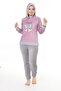 Women's Lilac soft soft high quality fabric embroidery detailed pajamas set - 6