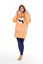 Women's Salmon top welsoft bottom velvet leggings embroidery front hooded owersize mold double set - 5