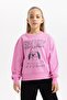 Girl's Printed Crew Neck Soft Fuzzy Thick Sweatshirt - 4