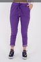 Women's Purple Italian Eyelet Striped Lycra Trousers - 2