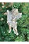 Imported large collectible glittered eros angel pine tree tree hanging decor mica ornament 13cm silver gray