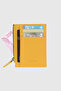 853 Genuine Leather Coin Compartment Zippered Vertical Card Holder Flother Yellow - 3