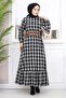 Frilly Hijab Dress Black 19165 - 4