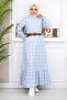 Frilly Hijab Dress Blue 19165 - 3
