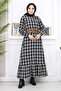 Frilly Hijab Dress Black 19165 - 3