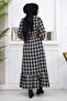 Frilly Hijab Dress Black 19165 - 5