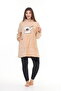 Women's Salmon top soft bottom velvet Black tightshigh quality double set - 2