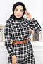 Frilly Hijab Dress Black 19165 - 2