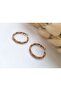 Steel Gold Twist Hoop Earrings