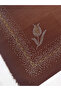 Stone Embroidered Brown Flamed Writing Rose Pattern Scarf 100x100cm - 3