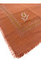 Stone Embroidered Tile Flamed Writing Rose Pattern Scarf 100x100cm - 5