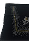 Stone Embroidered Black Flame Writing Rose Pattern Scarf 100x100cm - 4