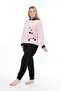 Women's Powder soft soft high quality fabric embroidery detailed pajamas set - 5