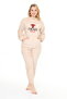 Women's Salmon welsoft hooded soft textured embroidery front double tracksuit suit - 5
