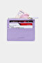 3603 Genuine Leather Coin Compartment Zippered Women's Men's Wallet Card Holder Lilac - 5
