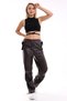 LEATHER TROUSERS WITH POCKET FLOOR AND ADJUSTABLE ELASTIC WAIST CANDLE Faux leather sports trousers - 2