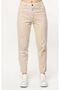 Mom Stone High Waist Women's Beige Trousers Jean