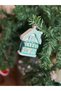 Imported Luxury Collectible Metallic Snowy Christmas House Christmas Pine Tree Ornament Room Decoration Set of 4 - 7