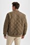 Slim Fit College Collar Bomber Lined Coat - 6