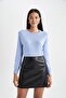 Relax Fit Crew Neck Cashmere Textured Extra Soft Sweater - 3