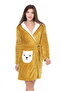 Women's Mustard ultra soft hooded comfortable fit high quality dressing gown