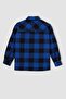 Boy's Oversize Fit Flannel Long Sleeve Shirt - 8