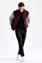 Oversize Fit Shirt Collar Stamp Bomber Coat - 2